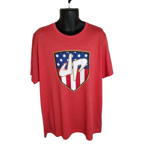 Bella+Canvas Other - Dude Perfect Mens 2XL DP Red Crew American Superhero Crest T-Shirt